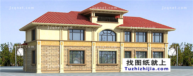 260平方米仿歐式二層別墅設計圖紙及效果圖，22X12米