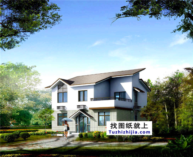 88平方米農村二層小戶型自建房屋設計圖紙帶外觀效果圖，10x9米