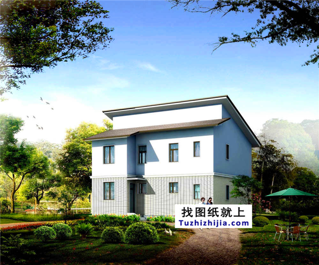 88平方米農村二層小戶型自建房屋設計圖紙帶外觀效果圖，10x9米