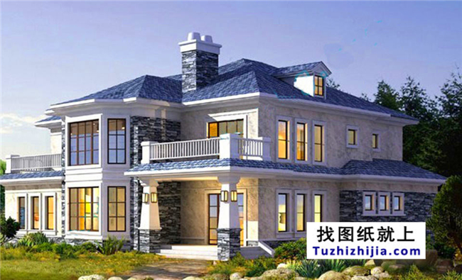 138平方米兩層別墅CAD設計圖紙及效果圖,13x11米