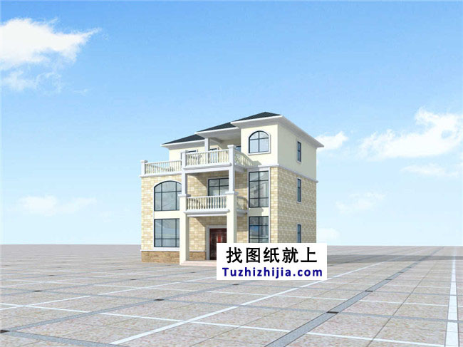 新農(nóng)村實用三層帶露臺房屋設計圖紙