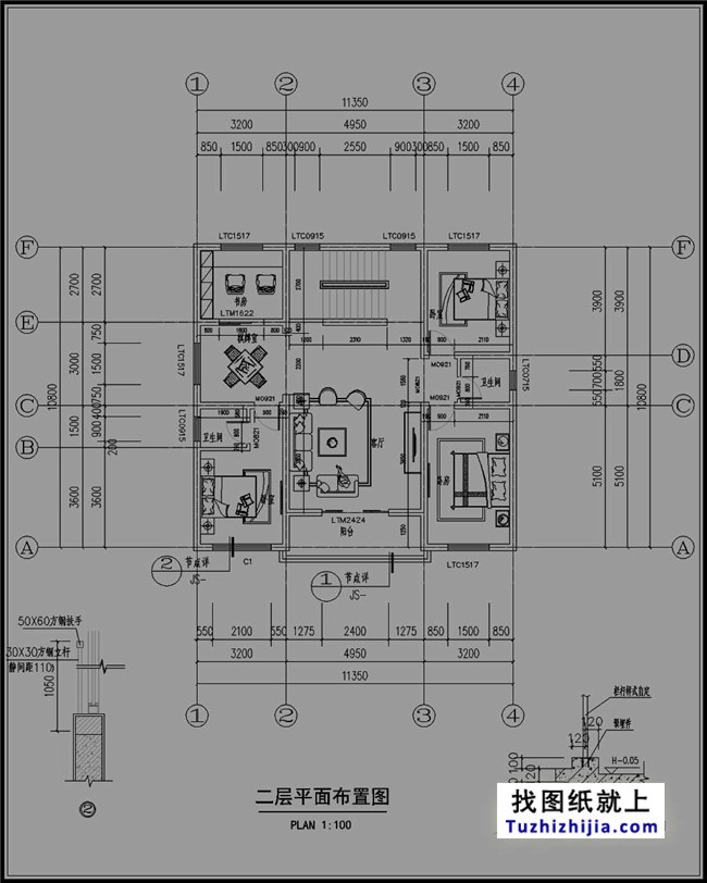湖南實用三層房屋設計圖紙