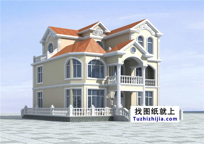 歐式風(fēng)格三層別墅建筑設(shè)計(jì)圖