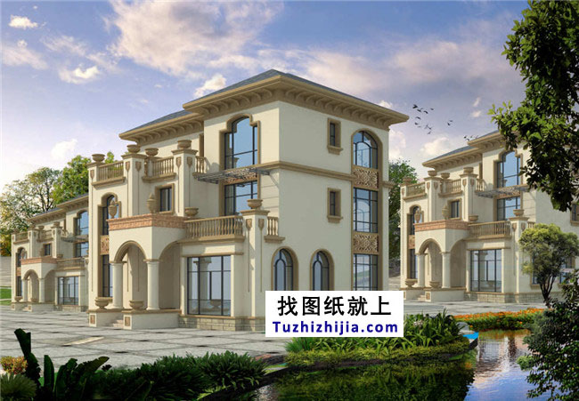 浙江新農村三層別墅設計圖紙及效果圖