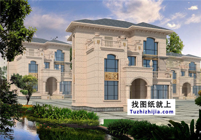 浙江新農村三層別墅設計圖紙及效果圖