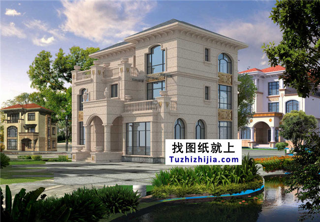 浙江新農村三層別墅設計圖紙及效果圖