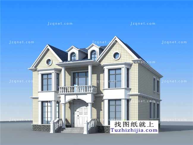 156平方米自建二層CAD房屋設計圖紙及效果圖，13X12米