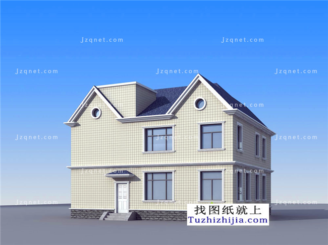 156平方米自建二層CAD房屋設計圖紙及效果圖，13X12米