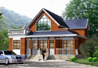 160平方米歐式一層半別墅施工設計圖紙13X13米