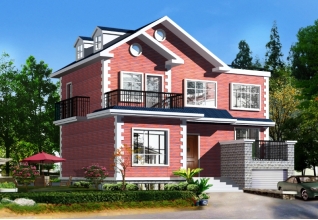 169平方米清新二層別墅建筑設(shè)計圖紙及效果圖13x13米