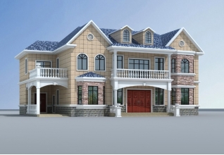 250平方米二層別墅設計施工圖紙及效果圖，20x13米