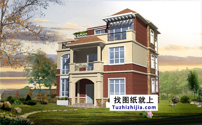 新農村二層半房屋設計圖紙及效果圖