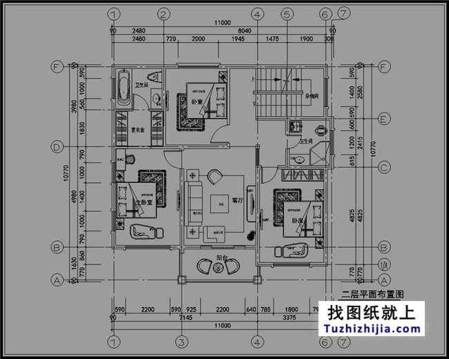 新農村二層半房屋設計圖紙及效果圖