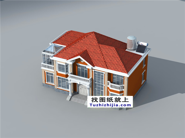  227平方米新農村二層自建別墅設計圖紙帶外觀圖，20X11米