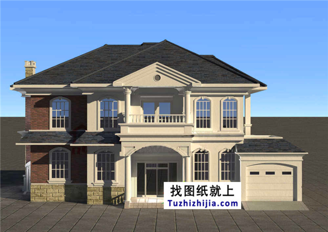 210平方米新農村歐式二層房屋設計圖帶外觀圖,18X11米