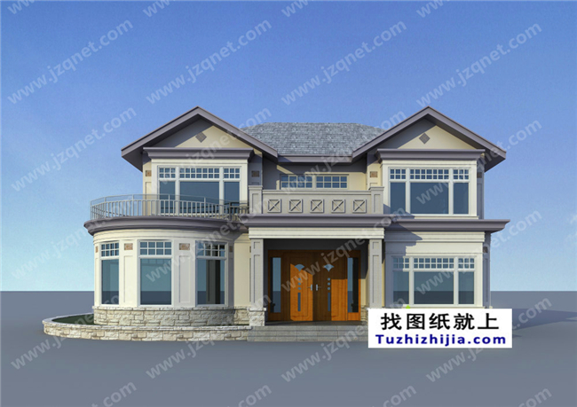 147平方米新農村二層別墅設計效果圖及施工圖，12.6米x11.4米