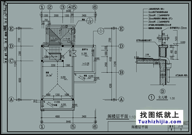 76平方米上海農村帶閣樓的小二層房屋設計圖,8x11米