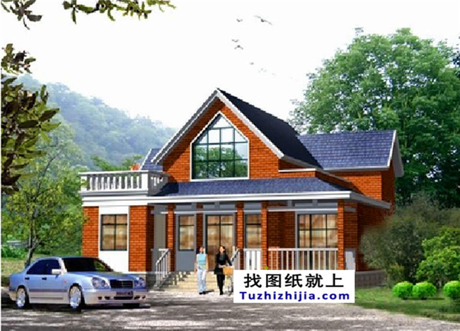 160平方米歐式一層半別墅施工設計圖紙,13X13米