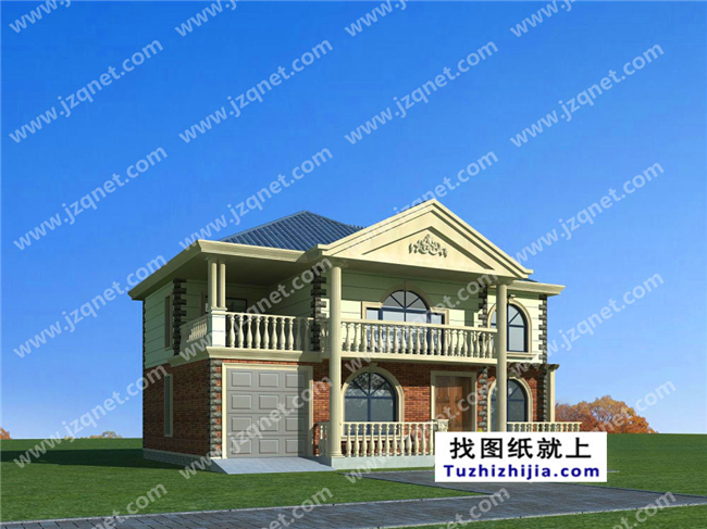 186平方米二層自建別墅設計施工圖紙及外觀效果圖，15x13米