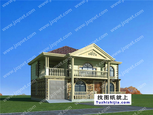 186平方米二層自建別墅設計施工圖紙及外觀效果圖，15x13米