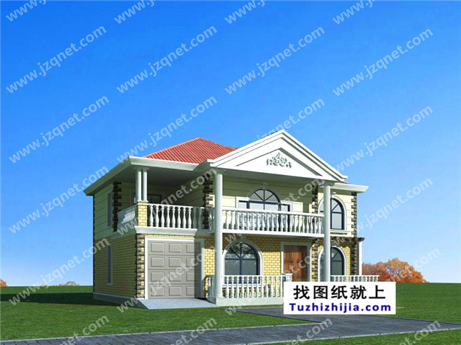 186平方米二層自建別墅設計施工圖紙及外觀效果圖，15x13米