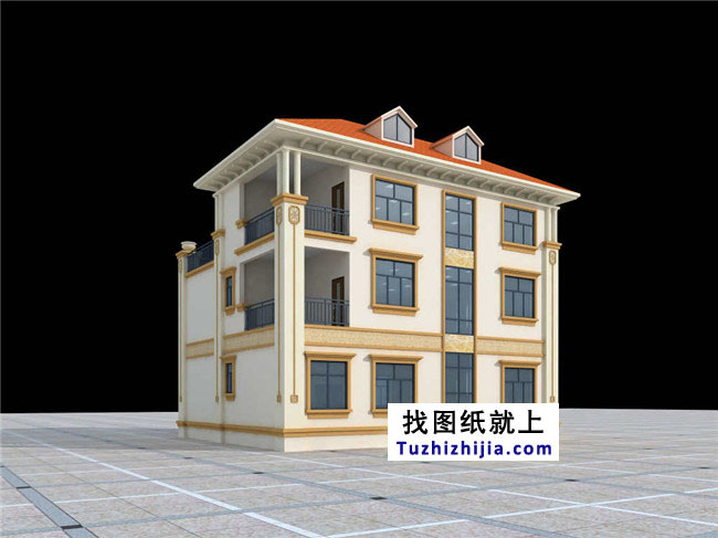 140平方米歐式三層別墅建筑設計圖紙