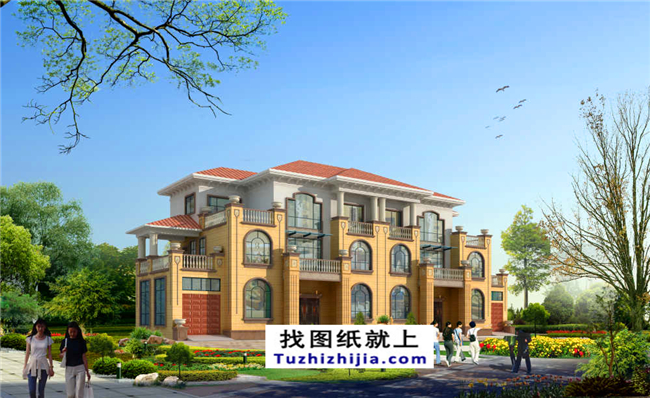 148平方米新農村復式框架三層雙拼歐式別墅設計圖紙,15米x10米