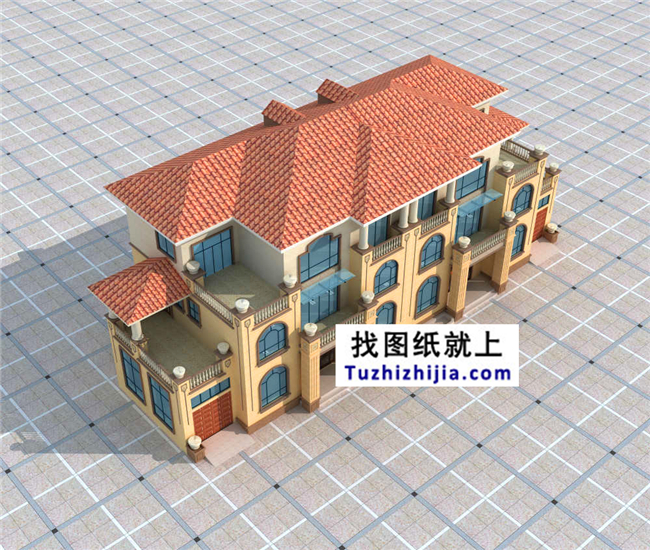 148平方米新農村復式框架三層雙拼歐式別墅設計圖紙,15米x10米