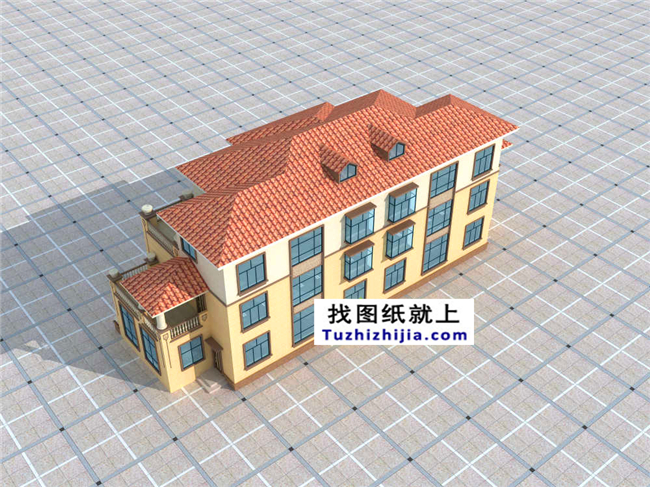 148平方米新農村復式框架三層雙拼歐式別墅設計圖紙,15米x10米