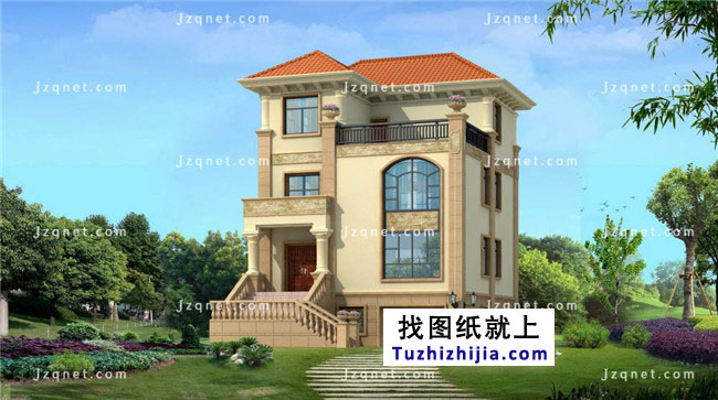 100平方米自建三層半別墅設計圖紙