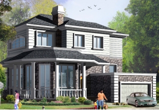 220平方米三層經典豪華別墅農村設計圖紙帶外觀效果圖17X13米