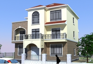 140平方米新農村三層樓房建筑設計圖帶外觀圖12X13米