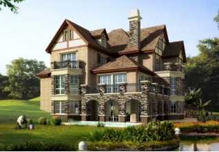 270平方米福建地區(qū)地中海風格三層別墅設計CAD圖紙帶效果圖18x16米