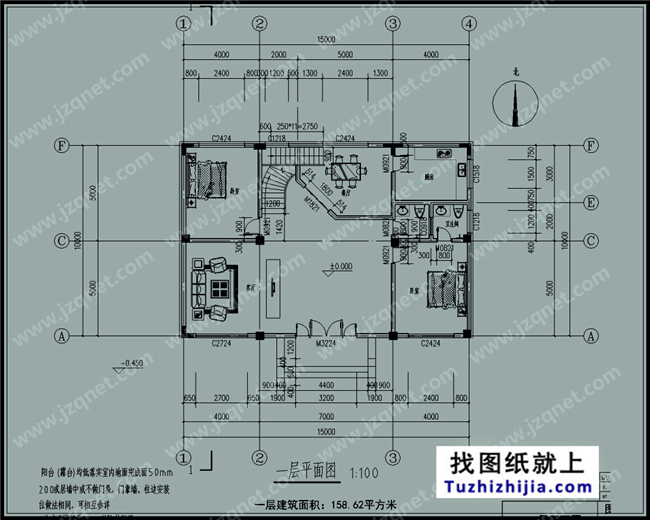 155平方米新三層全套別墅設計資料,15x10米