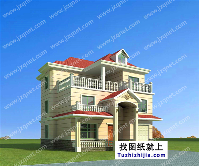 153平方米自建三層別墅設計建筑圖紙帶外觀,13x12米