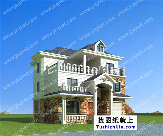 153平方米自建三層別墅設計建筑圖紙帶外觀,13x12米