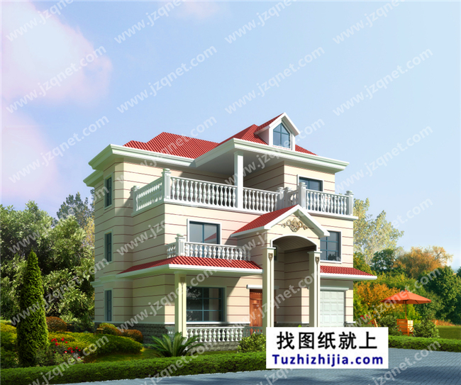 153平方米自建三層別墅設計建筑圖紙帶外觀,13x12米