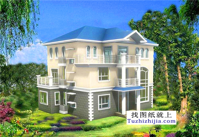 165平方米三層農(nóng)村別墅房屋全套設(shè)計(jì)圖紙,15X13米