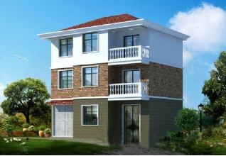 100平方米農村三層小戶型別墅設計施工圖紙及效果圖11X10米