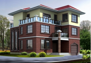 200平方米端莊大氣辦公別墅三層房屋設計圖紙帶外觀效果圖13x15米