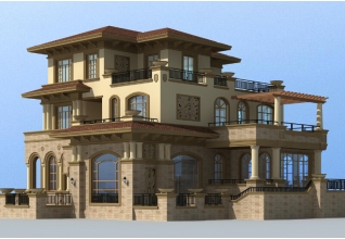 180平方米農(nóng)村三層豪華別墅設(shè)計(jì)圖紙及效果圖17X18米