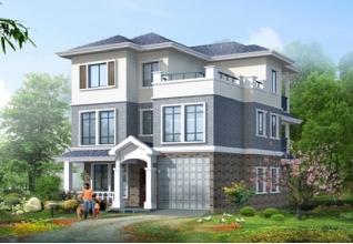 110平方米三層自建別墅設(shè)計(jì)建筑圖紙及效果圖11X11米