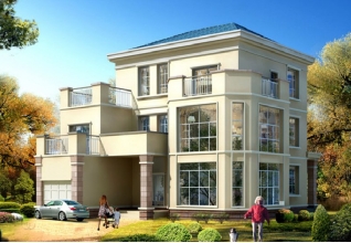 140平方米新農(nóng)村三層別墅自建施工設(shè)計圖，14x14米