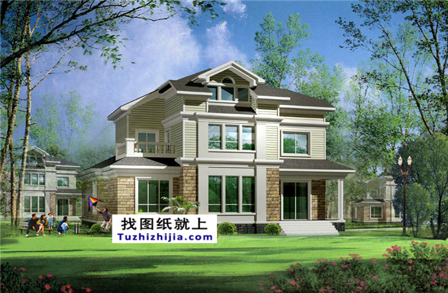 220平方米帶地下室的農村三層別墅建筑設計圖紙帶外觀,17x13米