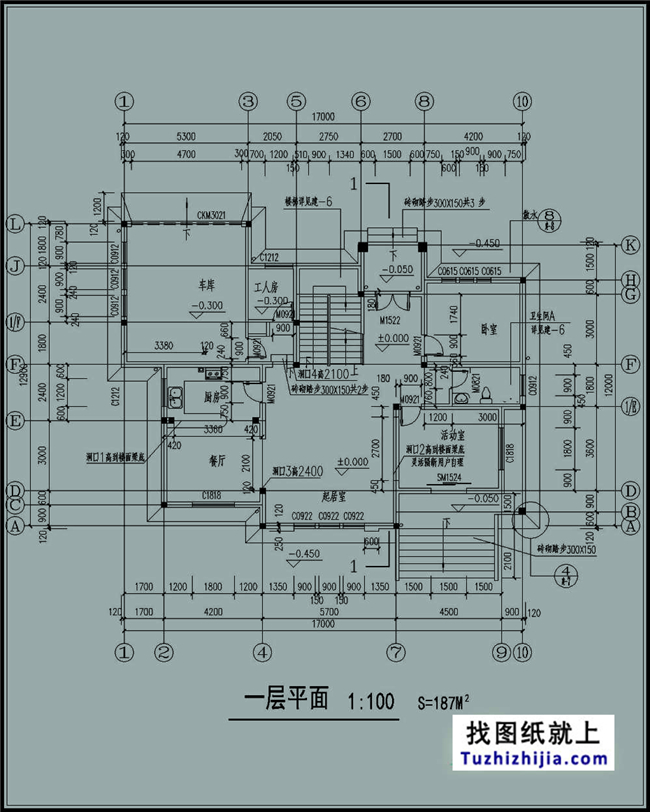 220平方米帶地下室的農村三層別墅建筑設計圖紙帶外觀,17x13米