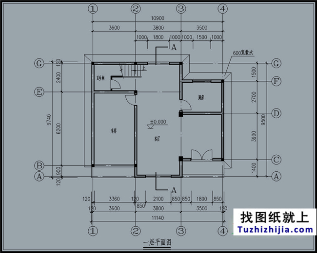 100平方米農村三層小戶型別墅設計施工圖紙及效果圖,11X10米