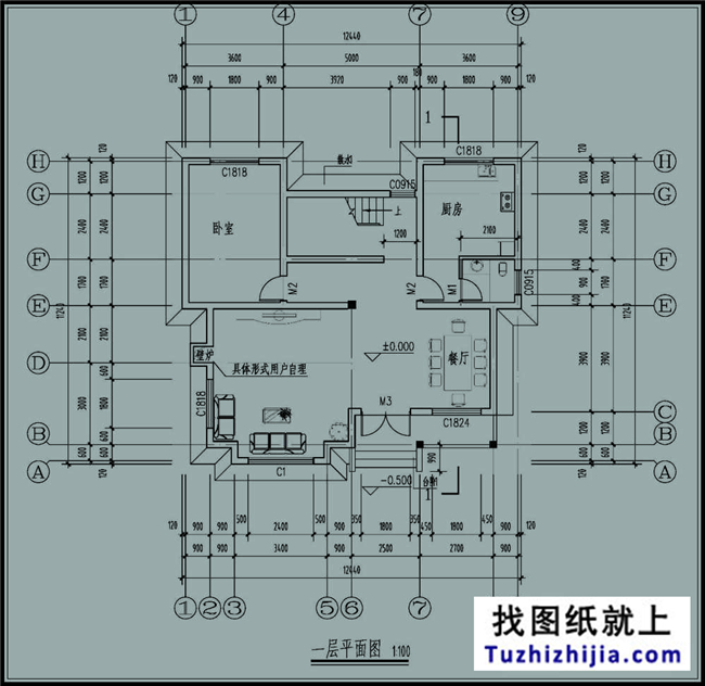 120平方米新農村全套三層別墅設計圖紙及外觀圖,12X11米