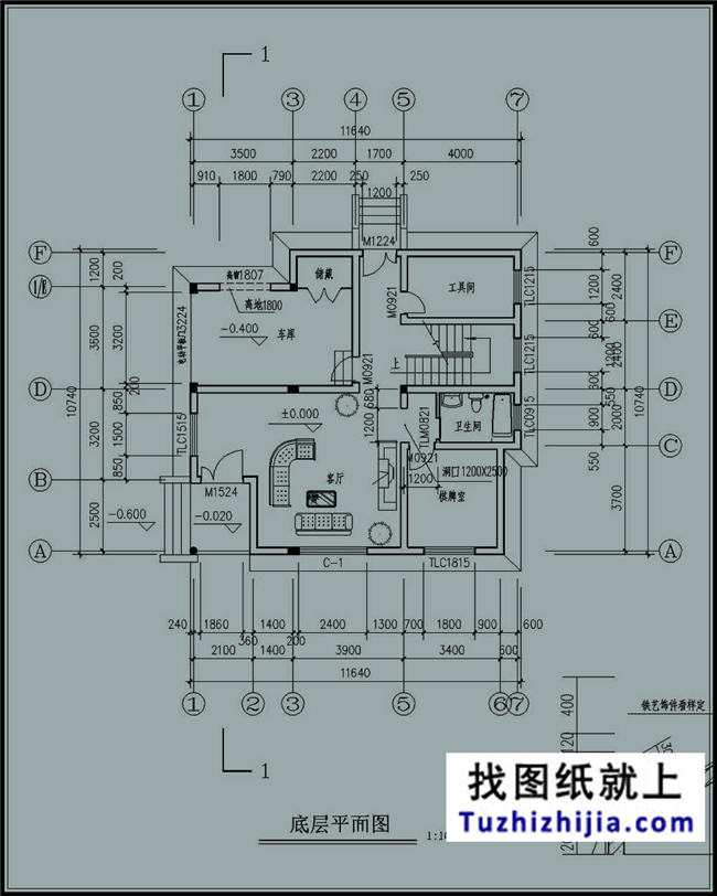 120平方米農村漂亮三層別墅施工設計建筑圖紙,12x11米