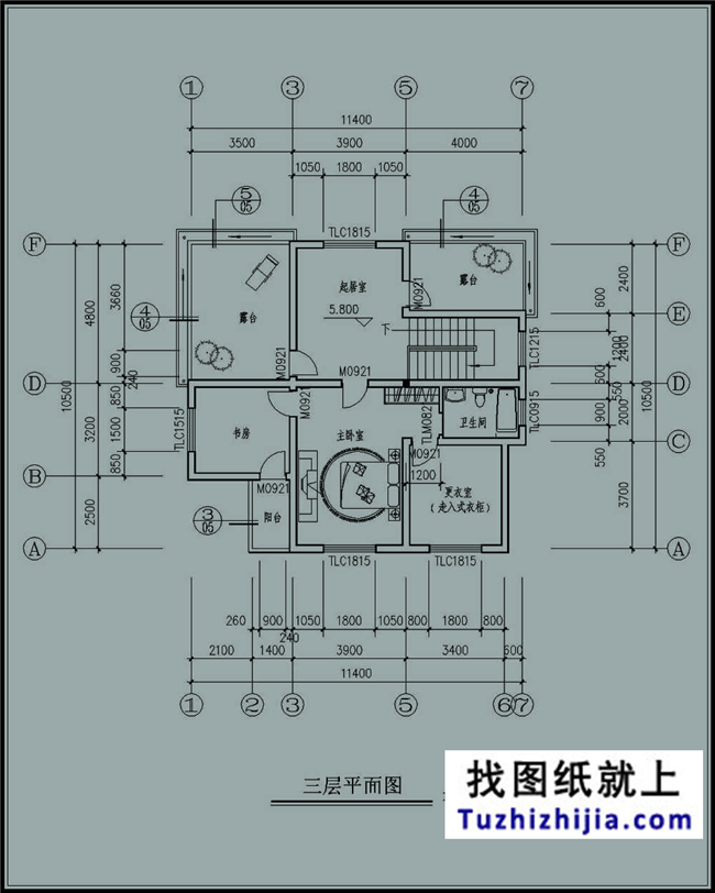 120平方米農村漂亮三層別墅施工設計建筑圖紙,12x11米