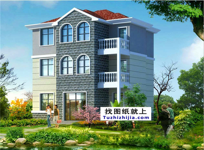 100平方米新農(nóng)村三層別墅CAD設(shè)計(jì)圖紙,10X10米